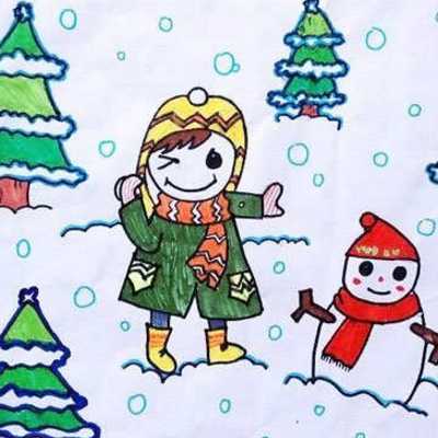 堆雪人图片大全儿童画2018最新 冬天雪人儿童画图片