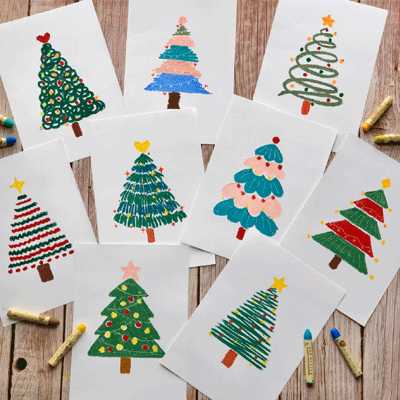 2020创意圣诞树美术绘画素材 美好与温柔都会如约而至